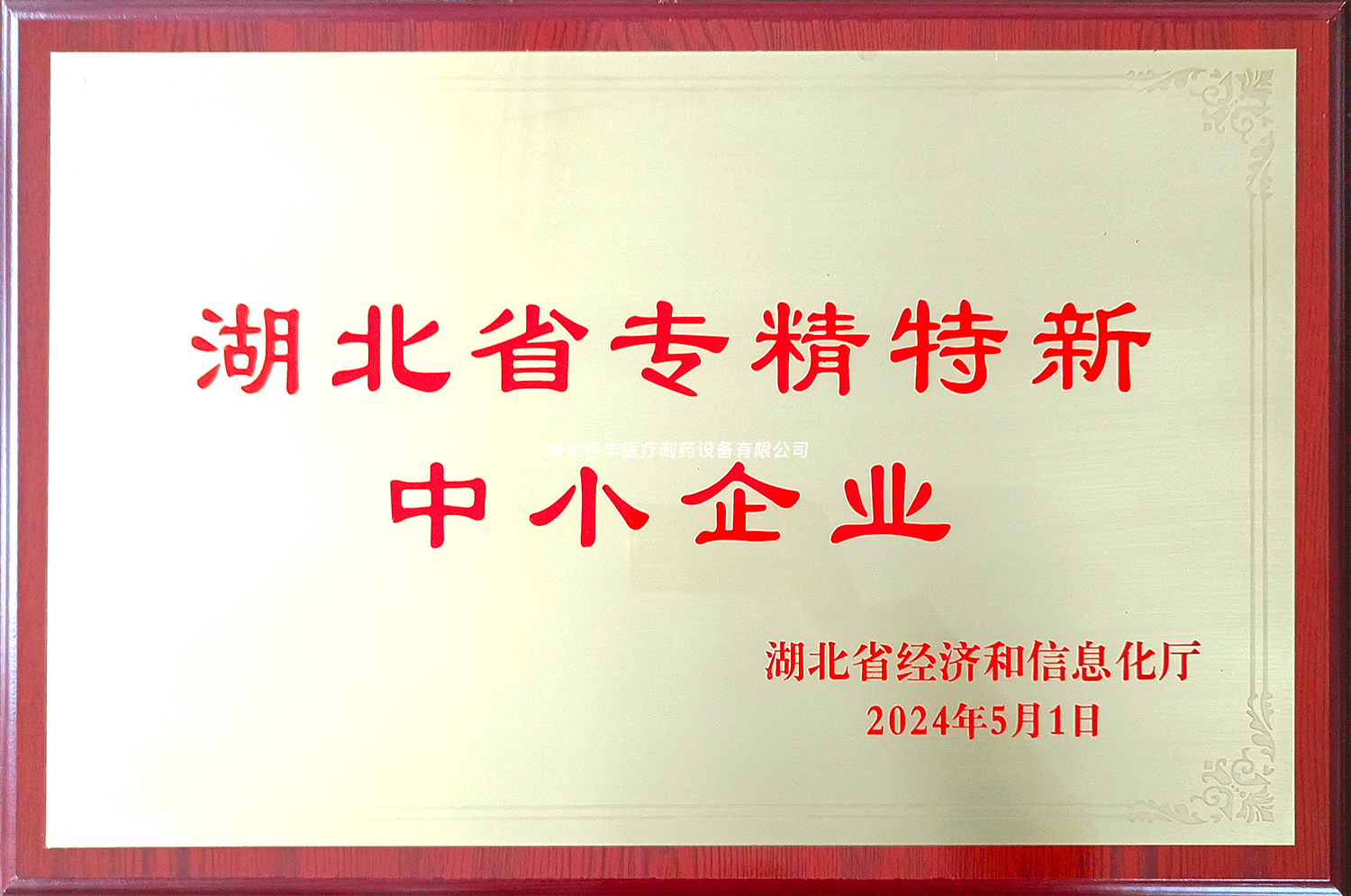 祝賀我司榮獲“湖北省專精特新中小企業(yè)”稱號！